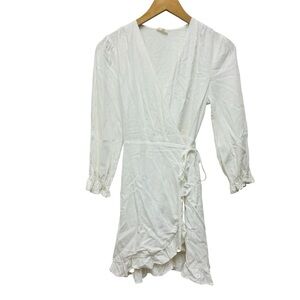 Atelier Evene Paris White Linen Wrap Dress